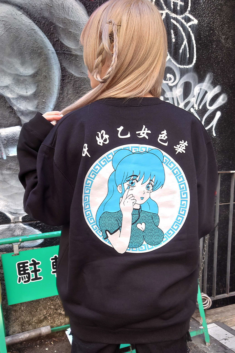 洋服倶楽部シェイプス CHINA GIRL CREWNECK(BLACK)