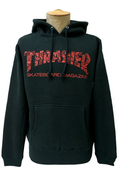 THRASHER PAISLEY HOODIE BLK/RED