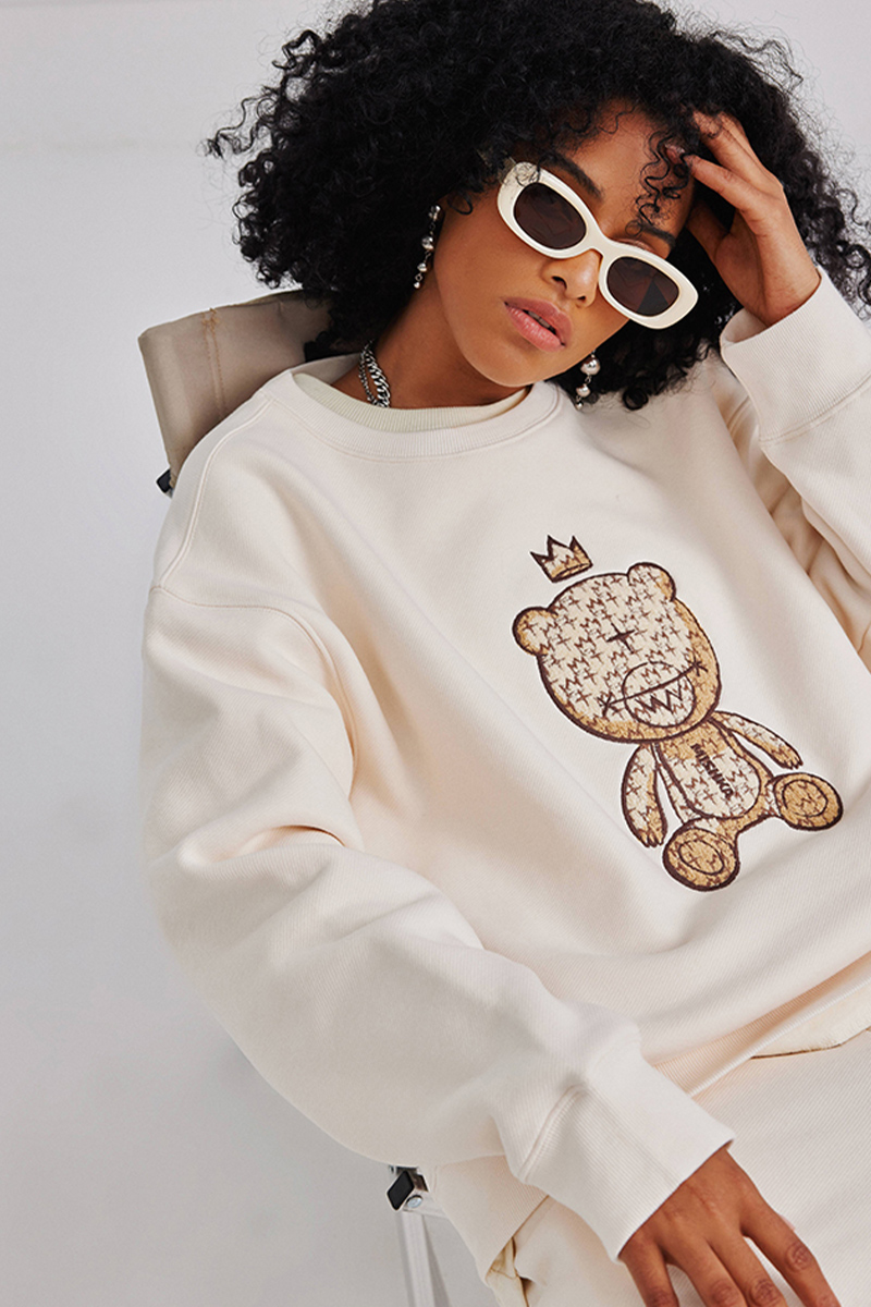 MISHKA (ミシカ) M61100455 Monogram Mop Oversized Sweatshirt WHITE