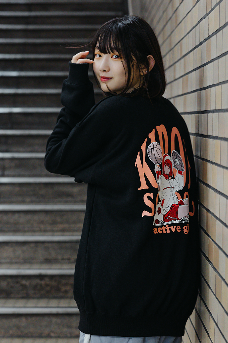 kirou school(キロウスクール)　Active Girl sweat　BLACK