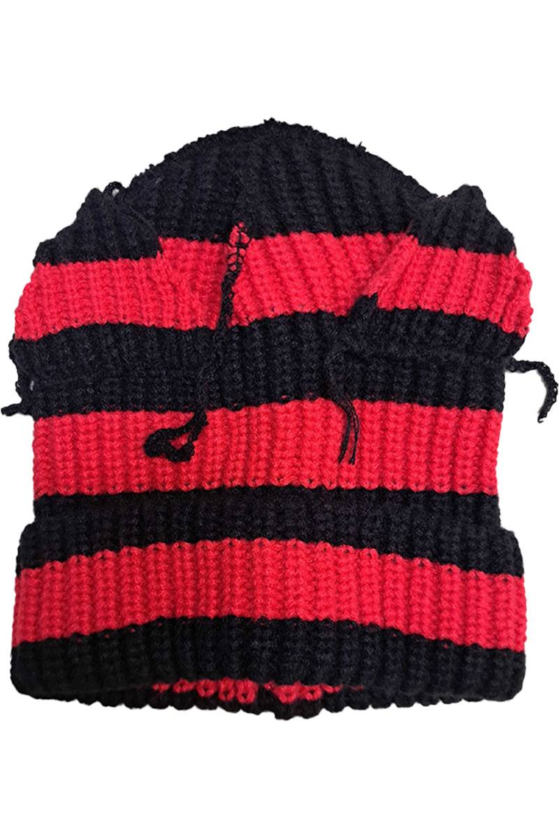 PSYCHO NATION(サイコ・ネーション) 耳付きニットCAP - Red