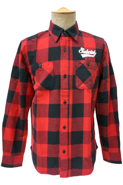 Subciety HEAVY FLANNEL SHIRT-GLORIOUS- RED