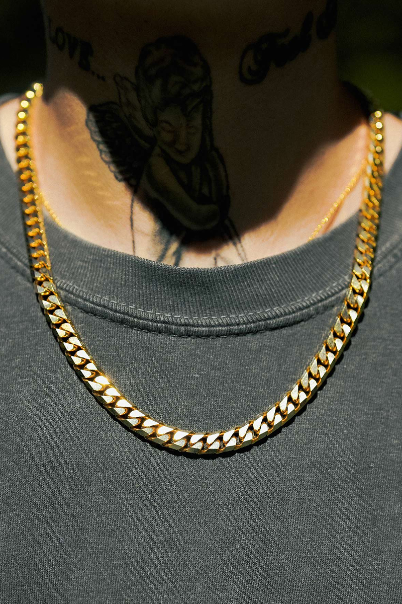 Subciety (サブサエティ) FLAT CURB CHAIN NECKLACE GOLD