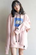 SLEEPING TABLET SAD [ HOODED SWEAT ] BABY PINK