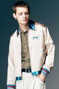 【予約商品】glamb(グラム) Short Satin Jacket / ショートサテンジャケット - Beige