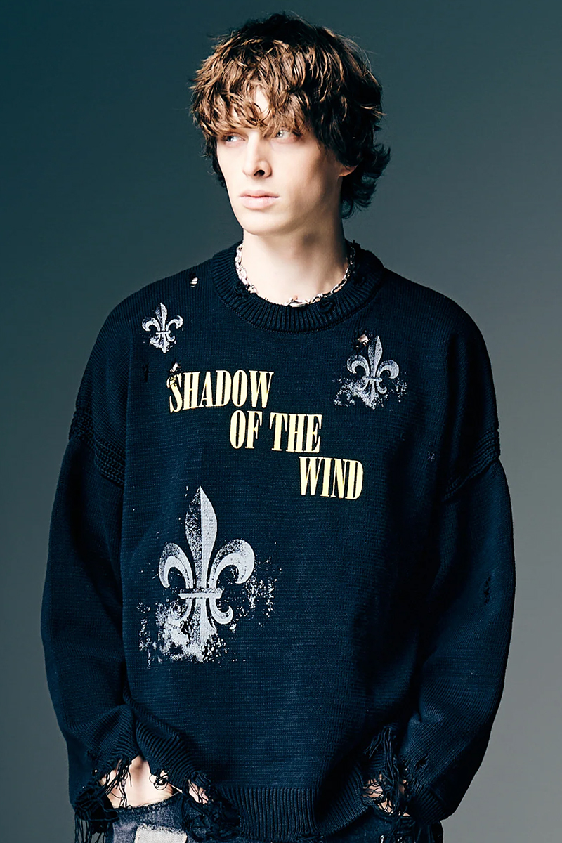 【予約商品】glamb(グラム) Sacred Damage Knit / セイクリッドダメージニット - Black