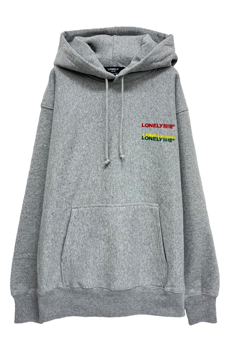 LONELY論理 3EMBROIDERY HOODIE GRAY