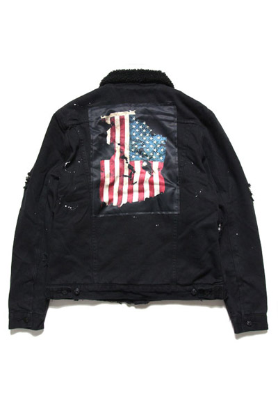 Civil Regime ALL POWER DENIM SHERPA JACKET IN BLACK