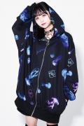 TRAVAS TOKYO【トラヴァストーキョー】Jelly fish zip hoodie Black/Blue