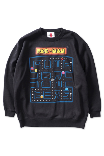 ロックファッション バンドグッズのgekirock Clothing Punk Drunkers Pdsxpac Man パックマンステージトレーナー Black