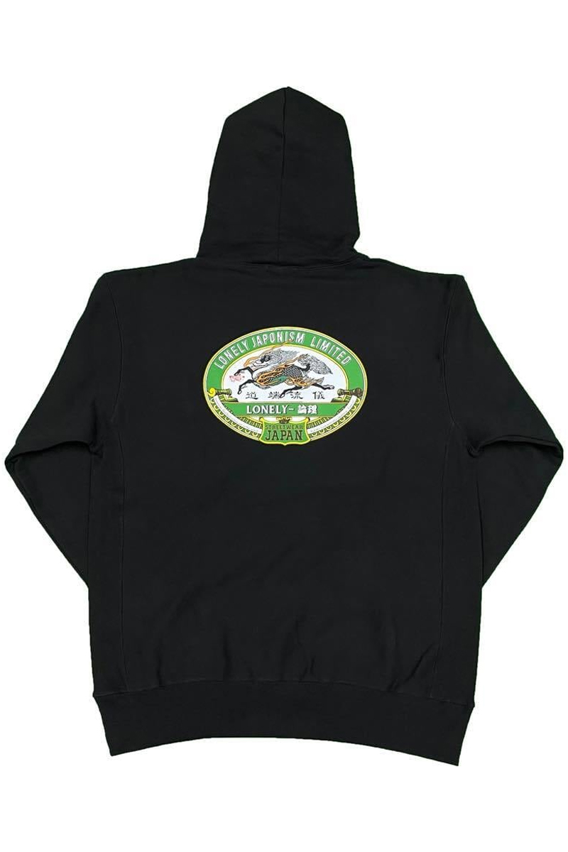 LONELY論理#28 13oz HEAVYWEIGHT  "TANREI" HOODIE BLACK
