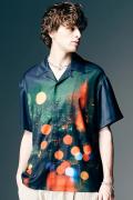 【予約商品】glamb(グラム)Midnight Open Collar Shirt / ミッドナイトオープンカラーシャツ - Black