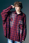 【予約商品】glamb(グラム) 4XL Flannel Shirt / 4XLフランネルシャツ - Red