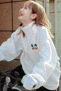 One Drop(ワンドロップ) ふくだ ビールとサウナ®刺繍half zipsweat ASH GRAY