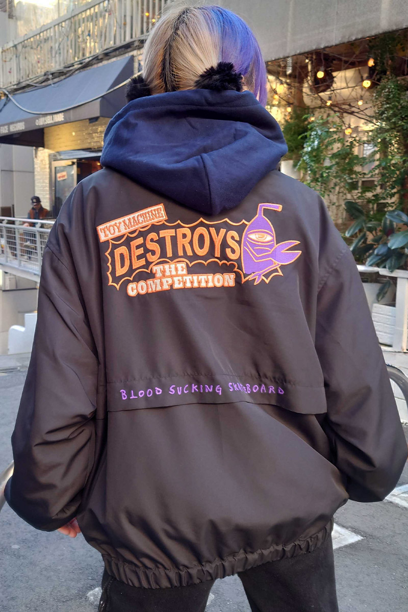 TOY MACHINE (トイマシーン) DESTROYS WIND TRACK JACKET BLACK
