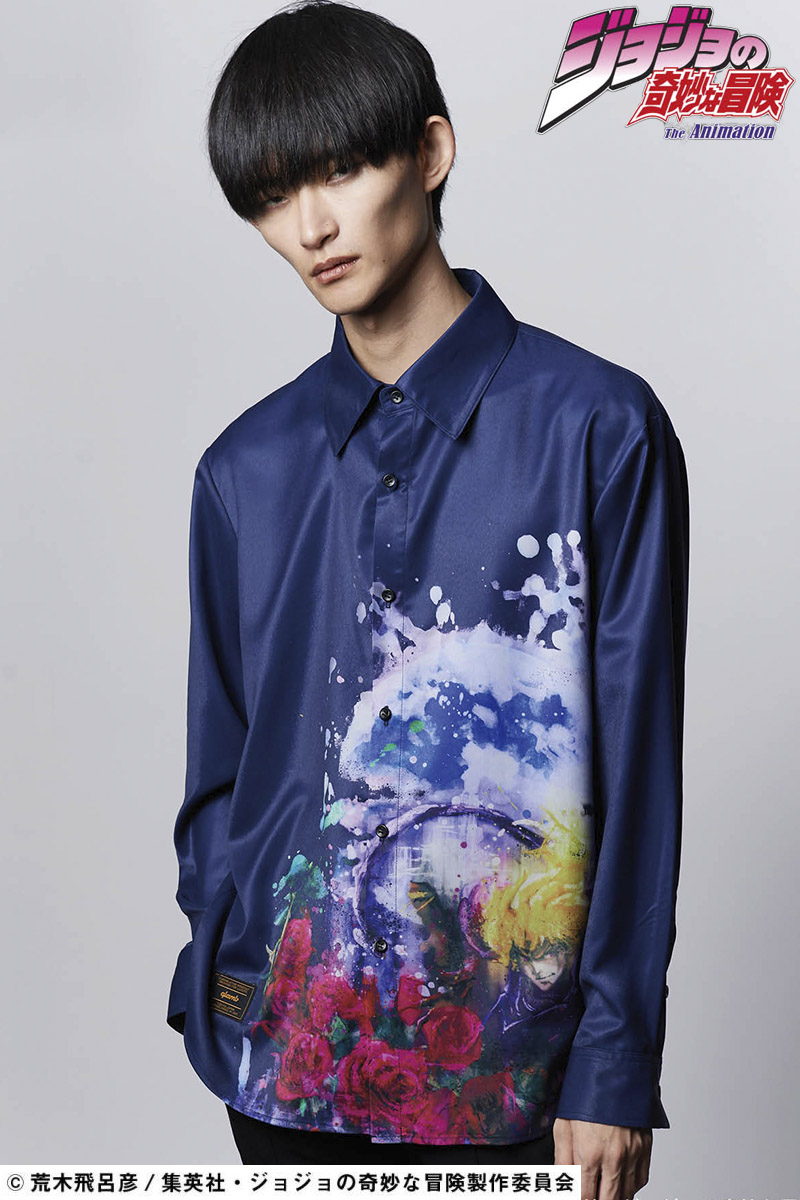 【予約商品】ジョジョの奇妙な冒険xglamb(グラム) Dio Brando Shirts / ディオブランドーシャツ NAVY