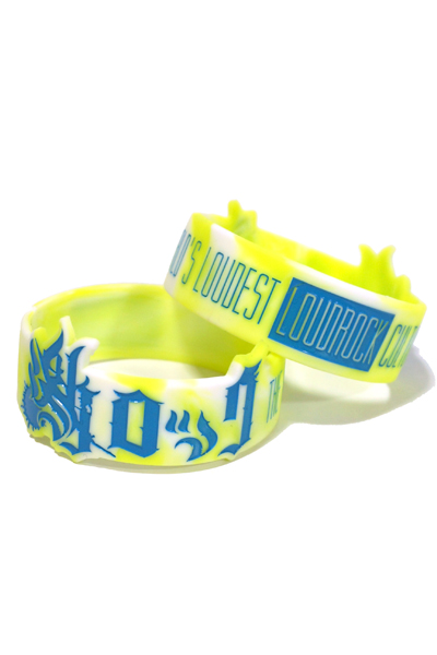 激ロック Rubber Bracelet marble NEON YELLOW / WHITE