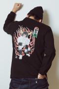 ANIMALIA ANKN-TE05 UKIYOE - Hurricane mixer L/S BLACK