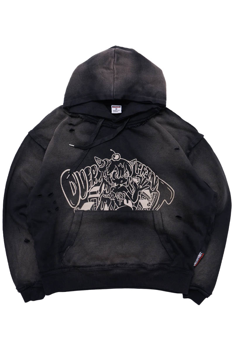 over print (オーバープリント) SHADOW Hoodie A - Black