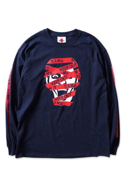 PUNK DRUNKERS あいつKEEPOUTロンTEE NAVY