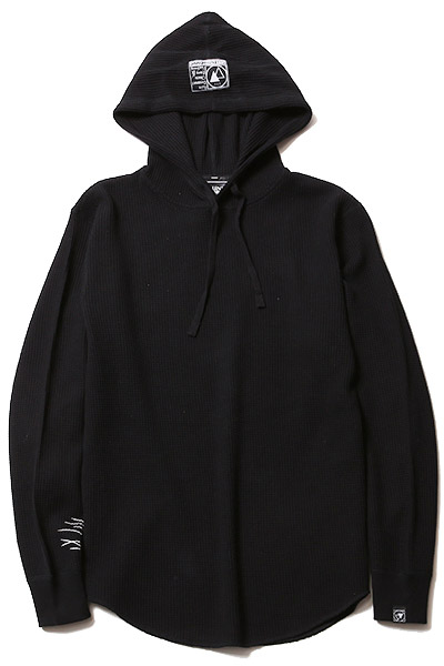 SILLENT FROM ME NORM -Waffle Pullover- BLACK