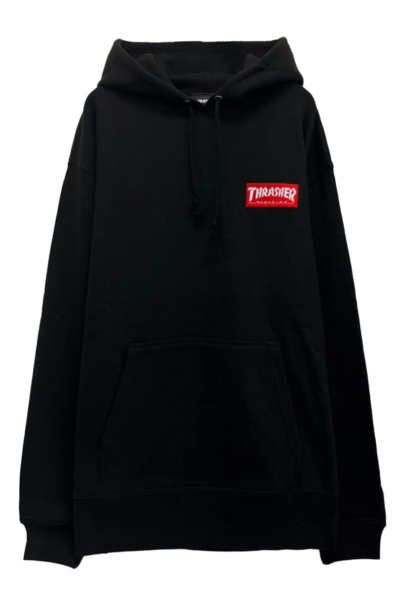 THRASHER (スラッシャー) TH95231PL RED MAG LOGO HOODIE BLACK