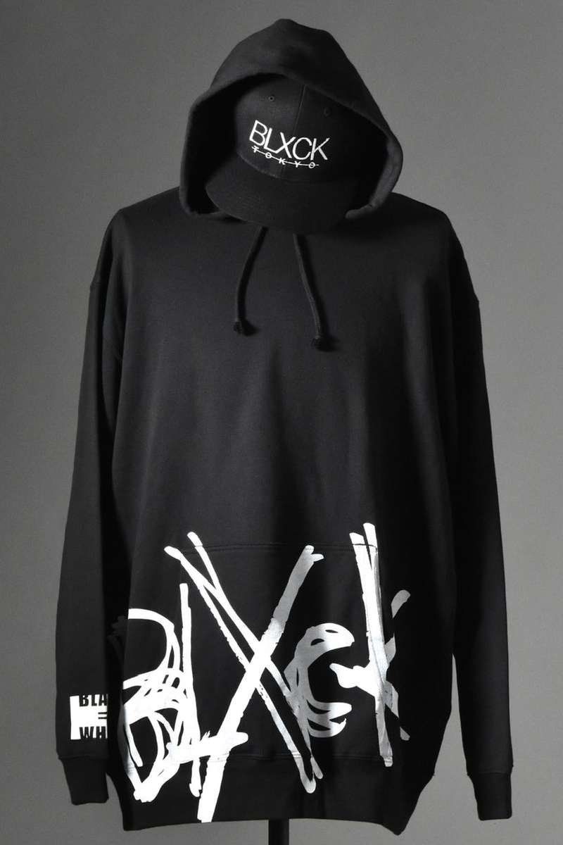 BLXCK Tokyo(ブラックトーキョー)　Logo Hoodie B×W