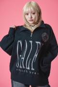 GALFY (ガルフィー) ぐるぐるグニャグニャハーフジップ BLACK
