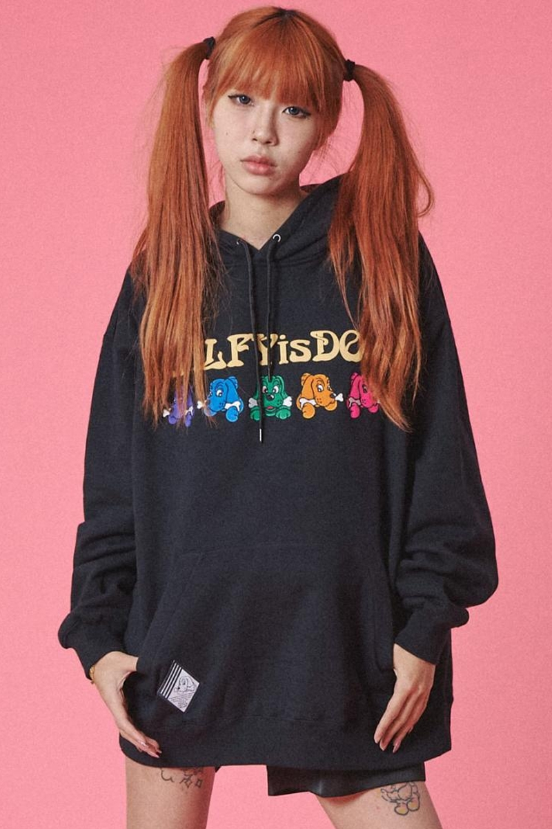 GALFY (ガルフィー) GALFYisDOG パーカー BLACK / ロック