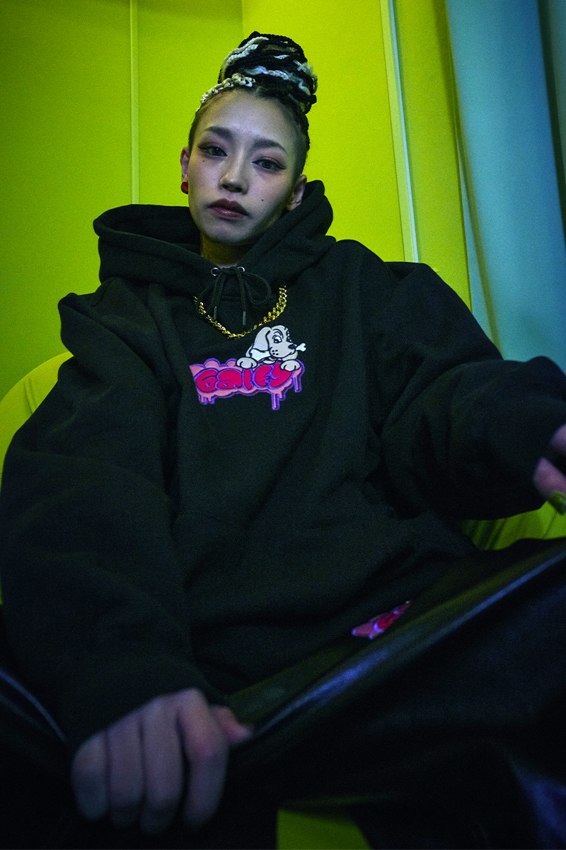 GALFY (ガルフィー) 犬皮カラフルパンツ BLACK / ロック