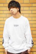 TOY MACHINE FLAME FIST EMBROIDERY LONG TEE WHITE