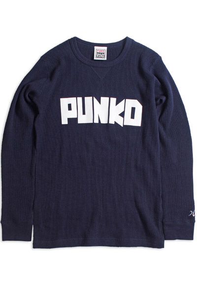 PUNK DRUNKERS ワッフルロンTEE NAVY