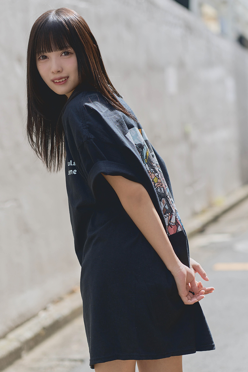 chuLa × scene tokyo コラボ・Tシャツ BLACK プリントMINT