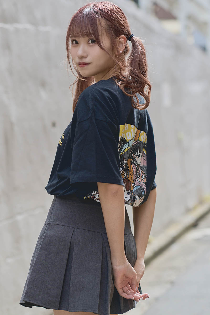 chuLa × scene tokyo コラボ・Tシャツ BLACK プリントYELLOW