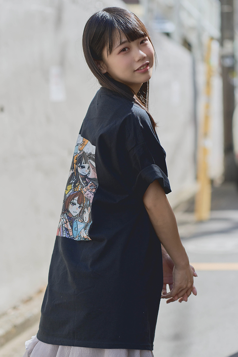 chuLa × scene tokyo コラボ・Tシャツ BLACK プリントWHITE