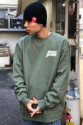 over print (オーバープリント) Plane sweatshirt olive