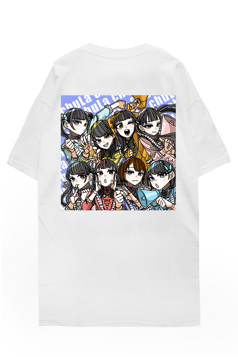 chuLa × scene tokyo コラボ・Tシャツ WHITE プリントBLUE