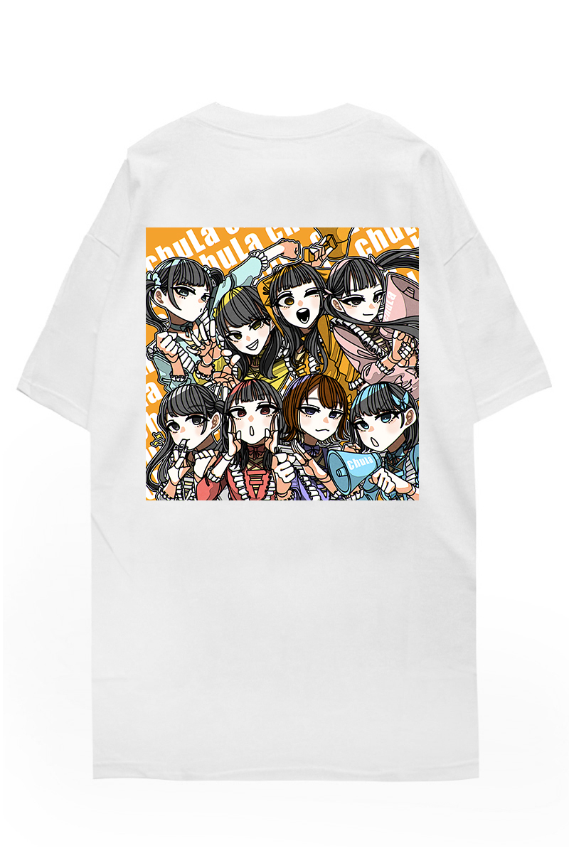 chuLa × scene tokyo コラボ・Tシャツ WHITE プリントORANGE