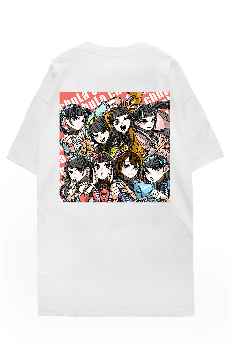 chuLa × scene tokyo コラボ・Tシャツ WHITE プリントRED