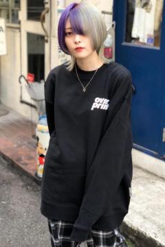 over print (オーバープリント) Plane sweatshirt black