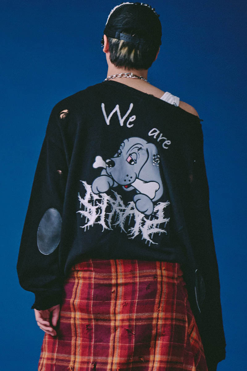 【予約商品】GALFY(ガルフィー) バチバチピアスニット - Black