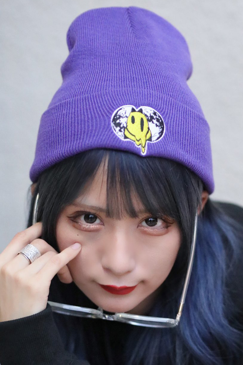 acOlaSia SMILE MOON BEANIE PURPLE