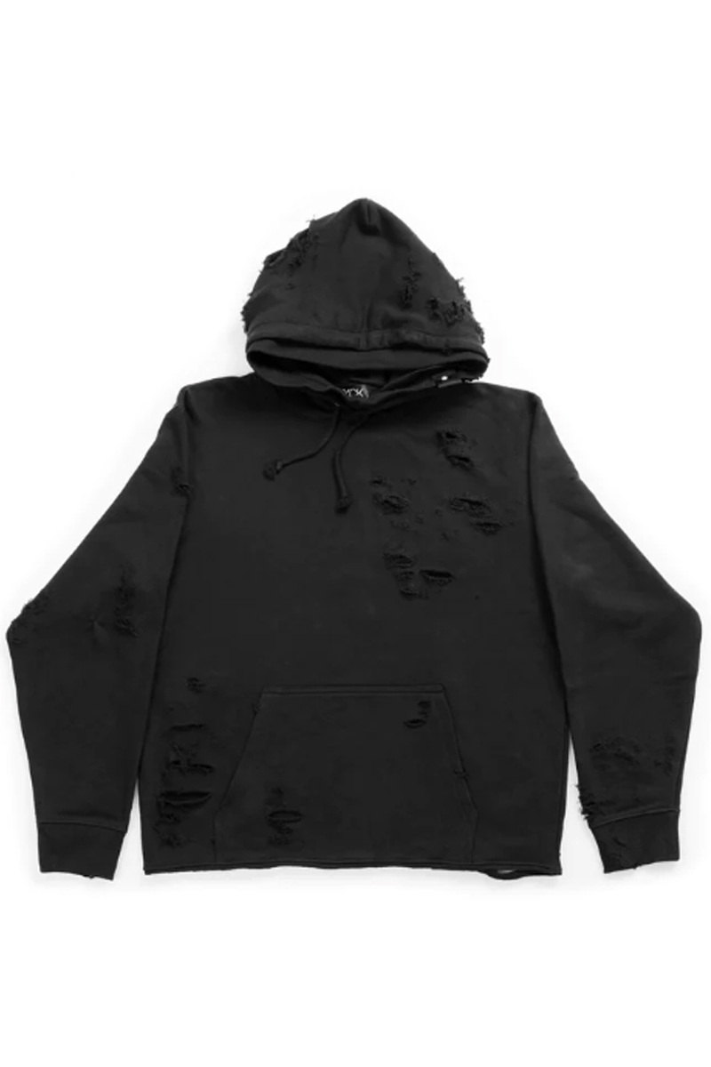 BLXCK Tokyo(ブラックトーキョー)　Extra Damaged Hoodie (Black)