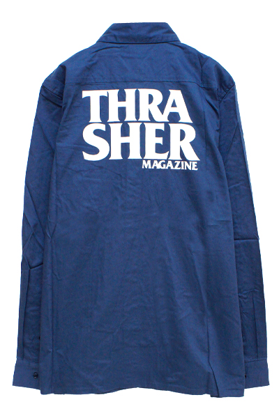 THRASHER TH5092 ANTI-LOGO SHIRT BLUE