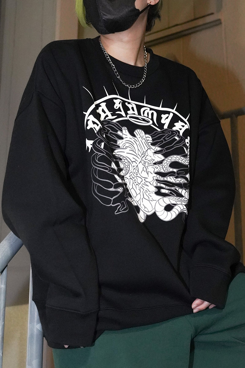 東京13零式(トウキョウイチサンゼロシキ) Crew neck sweat 八識 Black