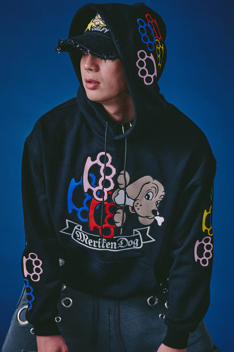 【予約商品】GALFY (ガルフィー) メリケン　HERTSパーカー - Black