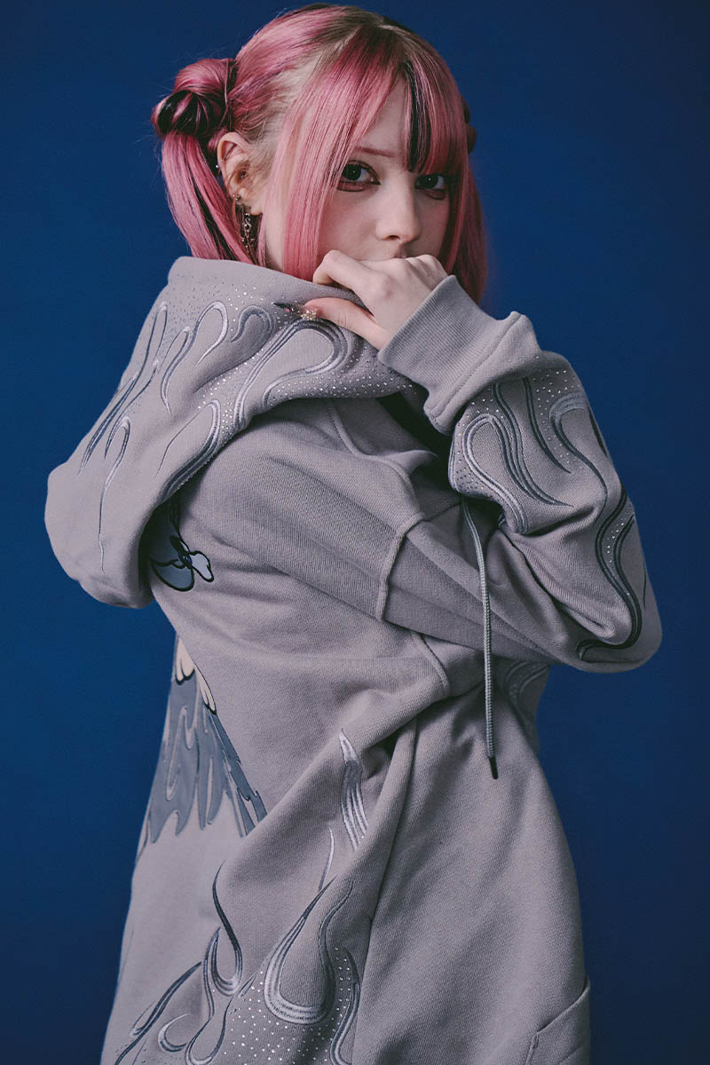 【予約商品】GALFY (ガルフィー) ファイヤーピカピカZIPパーカー - Greige