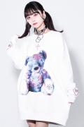 TRAVAS TOKYO【トラヴァストーキョー】 Furry bearプルオーバースウェット White
