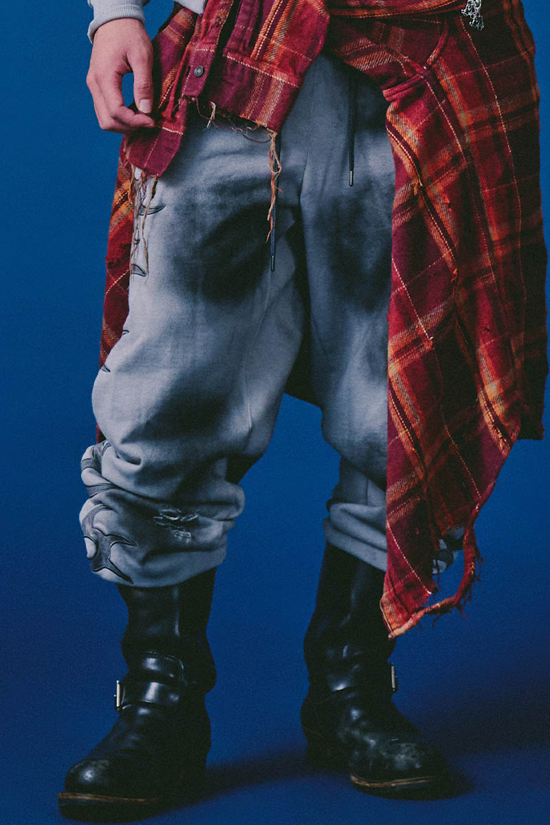 【予約商品】GALFY (ガルフィー) 汚れ部族スウェットパンツ - Gray