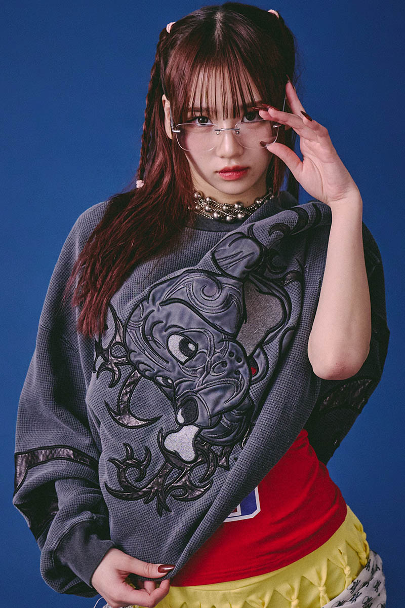 【予約商品】GALFY (ガルフィー) 汚れ部族ワッフルロンTEE - Ink Black